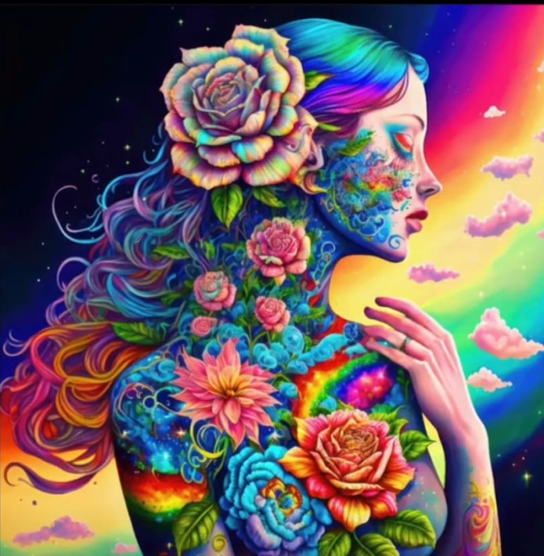 Flowers Woman Colorfull